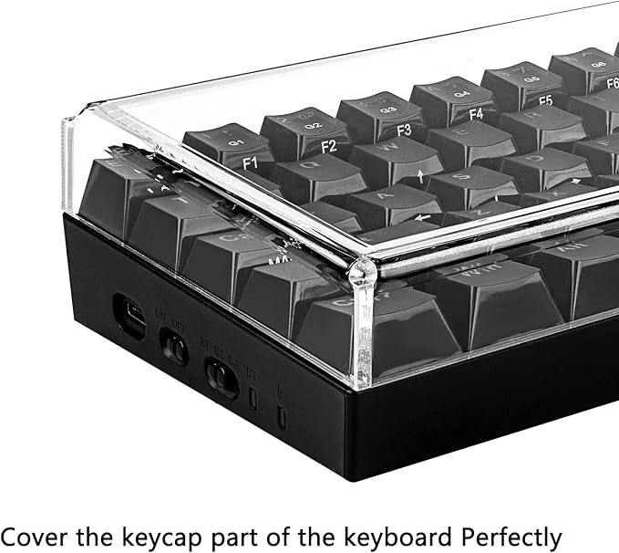 GEEKRIA Premium Acrylic Keyboard Cover for 60% Compact 61 Key Keyboard, Compatible with Razer Huntsman Mini, RK Royal KLUDGE RK61 (Transparent)