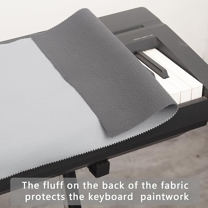 Keyboard Piano Cover, Digital Piano Dust Cover, Light Luxury Soft and Premium Surface, Thickening Electronic Organ Covering Keyboard Update Encasement (Grey)