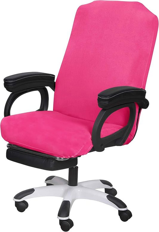 SARAFLORA Office Chair Cover- Medium, Dark Pink- Removable Computer Chair Cover for Office Chair with Zipper for Universal Rotating Chair Desk Chair Cover Chair Seat Washable Protector for Pet