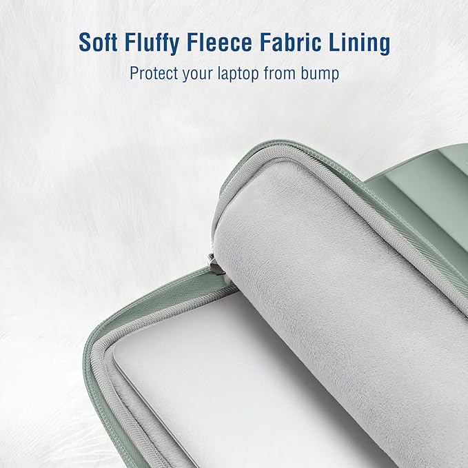MOSISO Laptop Case 13.3 inch,13-13.3 inch Puffy Laptop Sleeve Compatible with MacBook Air 13.6 M5 M4 M3 M2 M1/Neo/Pro 13/14,HP Dell ASUS Lenovo,Polyester Horizontal Bag with Small Case,Antique Green