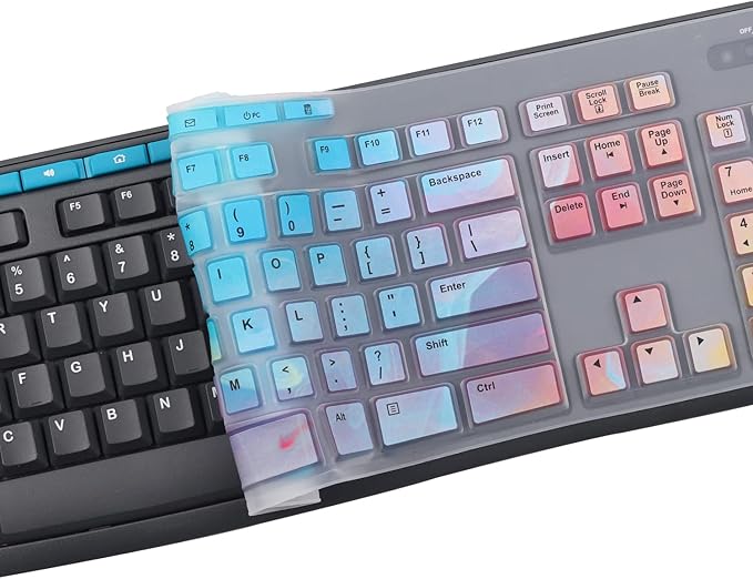 Keyboard Cover for Logitech MK295 MK275 MK270 Wireless Keyboard Cover, Logitech K200 K260 K270 MK200 MK260 K270 K275 K295 Keyboard Skin Protector-Colorful