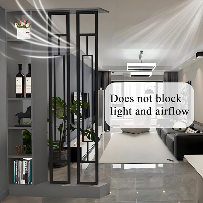 Wall Room Divider - Freestanding Wood Room Divider with Shelves, Wall Divider with Storage Cabinet, Easy Assembly Freestanding Decor for Bedroom, Office