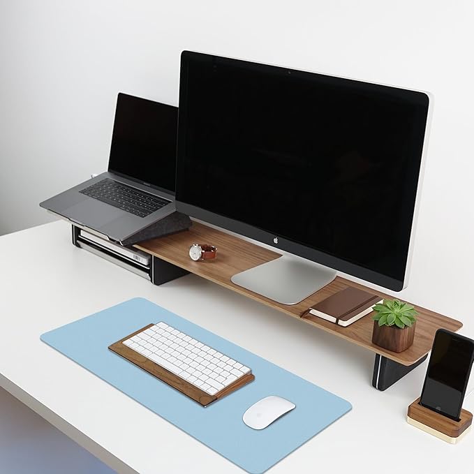 CADONO Leather Desk Pad Protector, Non-Slip PU Leather Large Mouse Pad, Easy Clean Desk Protector Mat, Writing Pad for Office/Home/Decor (Pink, 31.5" x 15.7")