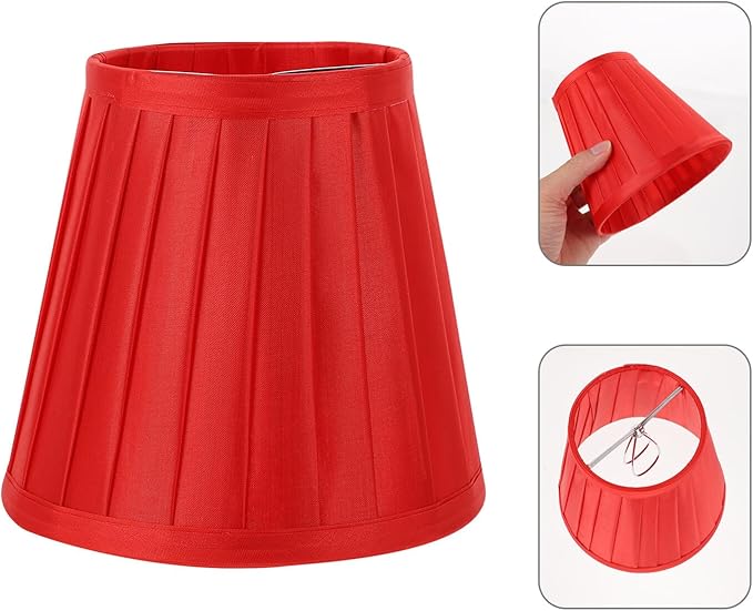 Hemobllo Simple Lampshade Large Red Fabric Lampshade for Table Bedside and Floor Lamps