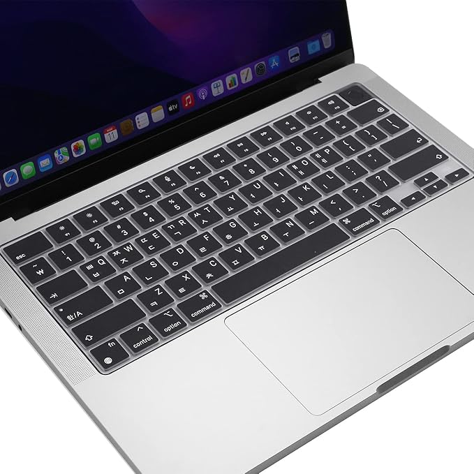 ProElife Korean Keyboard Cover Skin for 2024-2022 MacBook Air 13.6 15 inch M3 M2 A3113/A3114/A2681/A2941 & 2023-2021 MacBook Pro 14 16.2 inch M3 M2 M1 Pro/Max A2918/A2992/A2779/A2780/A2991 Accessory