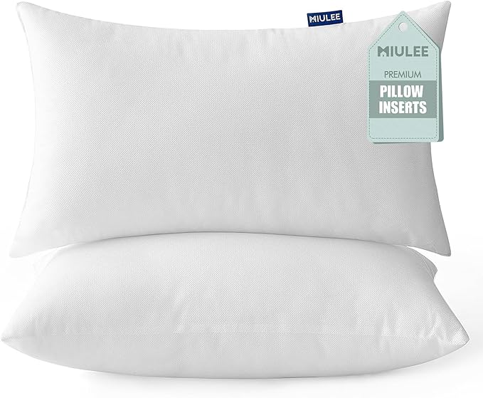 MIULEE Standard Size Set of 2 Throw Pillow Inserts, Nowoven Decorative Pillow Inserts for Living Room