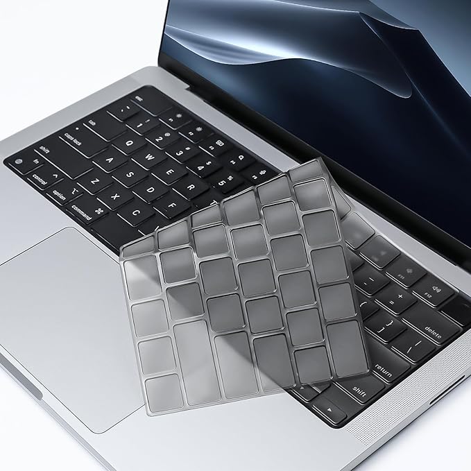MOSISO 2 PCS Keyboard Cover, Keyboard Protector Compatible with MacBook Neo 13 inch 2026 A18 Pro, Compatible with MacBook Air 15/Air 13.6 M5 M4 M3 M2/ Pro 14/Pro 16 M5/M4/M3/M2/M1/, Smoke Gray