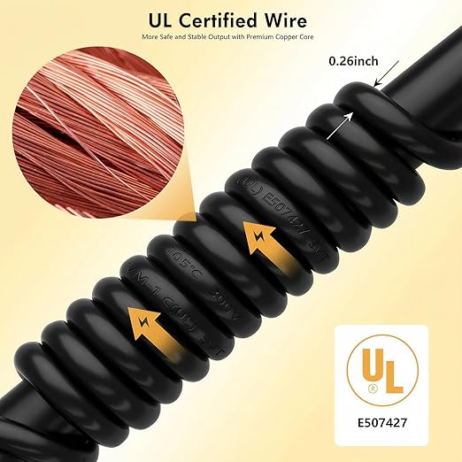 30ft/9M Power Cord with Adapter and Plug-in Mount for Floodlight Cameras,Compatible with Blink Floodlight Cam, eufy Floodlight E340, Socket Box with Weatherproof Cord-(2in1 Mount Cord Set) Black