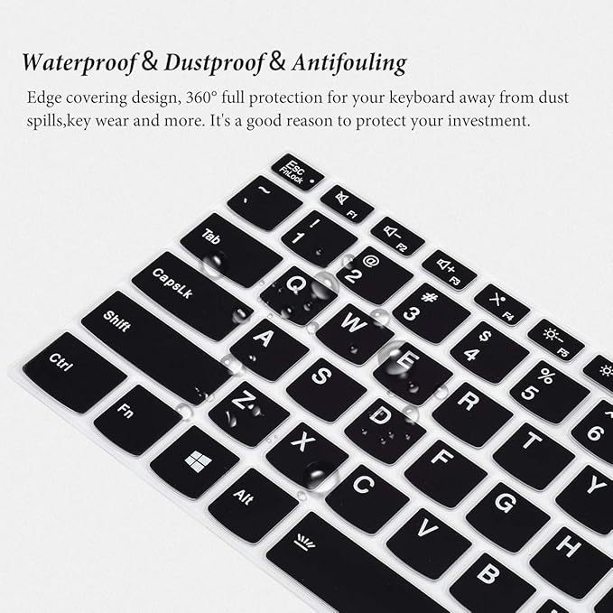Keyboard Cover for Lenovo Yoga 7i 5i 2-in-1 14"/Flex 5 14" 2-in-1 Laptop/Flex 5 14"/ Idepad S540 14/ThinkBook 14 Gen 2,Keyboard Protector Skin for Lenovo Ideapad 5 14"-Black