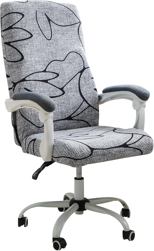 FORCHEER Patterned Large Office Chair Cover Stretch Printed Computer Armchair Slipcover for Desk Chair, Mesh Chair 1 Piece Washable Removable