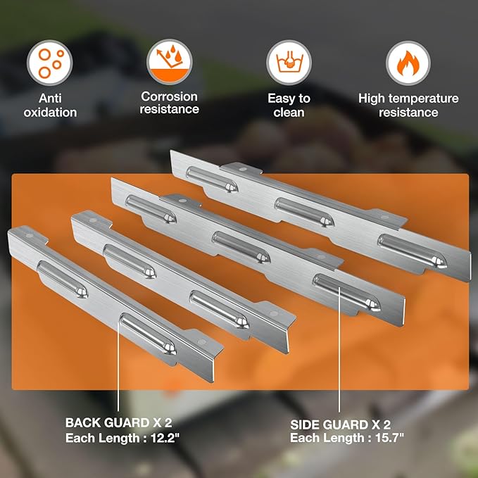 Stainless Wind Guards for Blackstone 28” Griddle, for Blackstone Griddle Accessories Gas Saving, 5016 Magnetic Stainless Steel Wind Screens, Compatible with Rear Grease Cup, Hood and Side Shelf
