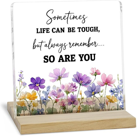 Inspirational Quotes Desk Decor Sign, Always Remember So Are You Acrylic Plaque