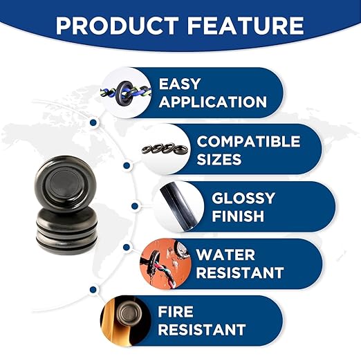 Rubber Grommets for Wiring-205pcs Assorted Firewall Hole Plugs in 7 Sizes M25.4, M22.23, M19.05, M15.88, M12.07, M7.14, M9.53-Waterproof Rubber Grommet Kit Wire Grommet Perfect for Sealing Auto Panel
