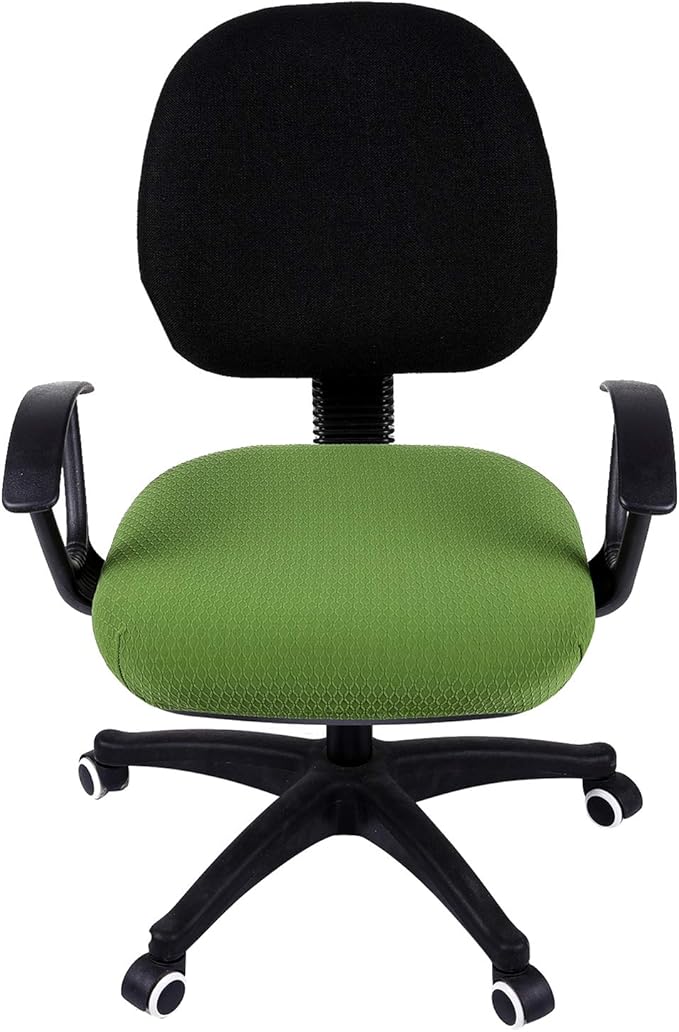 Smiry Stretch Jacquard Office Computer Chair Seat Covers, Removable Washable Anti-dust Desk Chair Seat Cushion Protectors - Olive Green