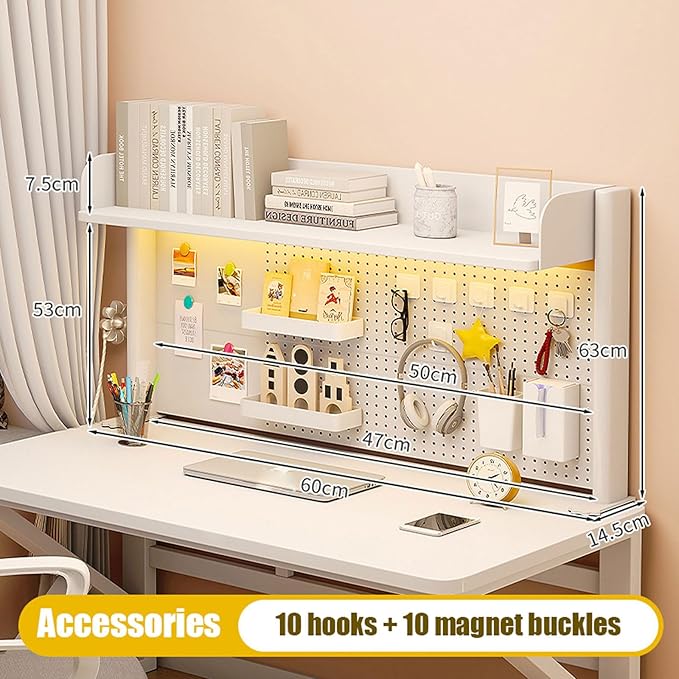 3 Tier Clip On Desk Organizer Shelf Clamp on Storage Shelf for Table Accessories Above or Under D Shelf for Increased Storage Space