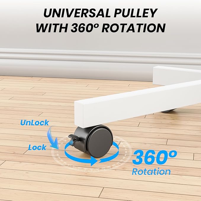 Mobile TV Cart for 23-60 Inch LCD LED OLED Flat Curved Screen TVs - Height Adjustable Rolling Floor Stand with Shelf and Locking Wheels - Up to 88lbs, Max VESA 400x400mm, White