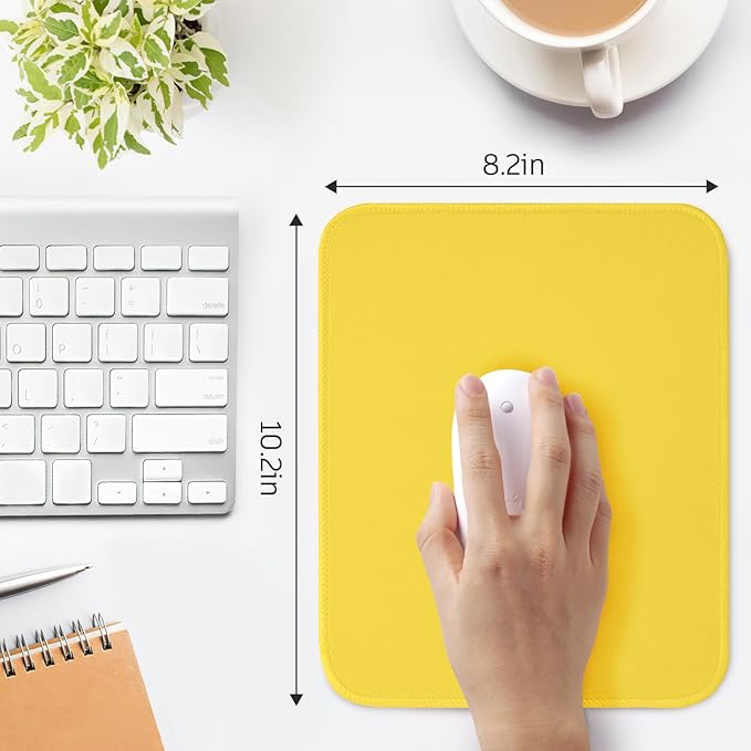 Yellow Mouse Pad, 10.2 x 8.2 inches, Non-Slip Waterproof Rubber