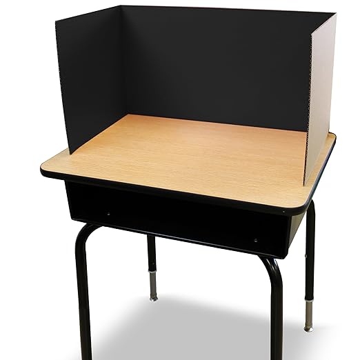 Flipside Products 18”x 48” Black Study Carrel, Privacy Boards, Student Privacy and Focus Booth for The Classroom, Desk Divider Cubby for Tests, Made in USA - 12 Pack