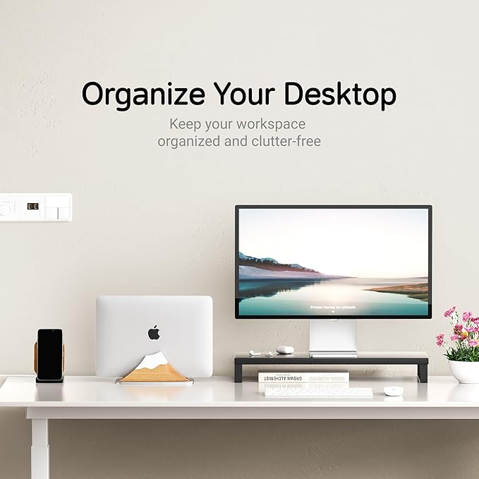AFOOYO Vertical Laptop Stand - Snow Peak-Shaped Wooden Holder Dock Compatible with MacBook, Surface, Chromebook, Dell & More - Space-Saving Design for All Laptops