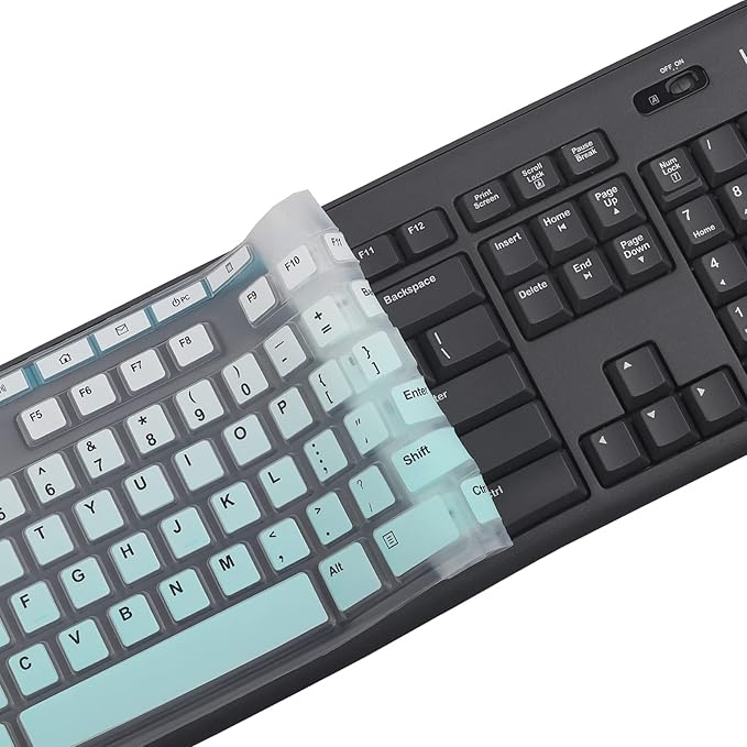 Keyboard Cover Skin Protector Fit Logitech MK295 MK275 MK270 Wireless Keyboard, Logitech K200 K260 K270 MK200 MK260 Keyboard (NOT Fit Other Model Keyboards)-MintGreen
