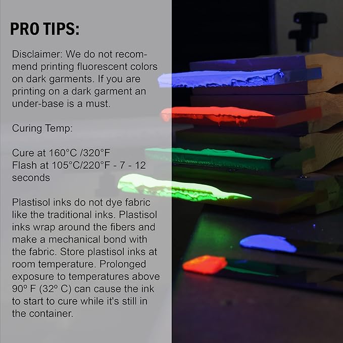 Rapid Cure® Screen Printing Ink Fluorescent Yellow (Quart - 32oz.) - Plastisol Ink for Screen Printing, Fast Curing Fabric Paint - Screen Print Direct®, USA Made