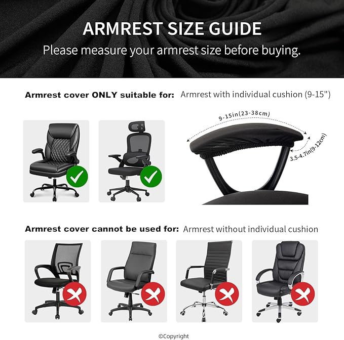 Stretch Computer Office Chair Cover with Armrest Covers Durable Zipper Universal Washable Removable Spandex Rotating Boss Chair Slipcovers Anti-dust Soft Desk Chair Seat Protector, Tifanny Blue