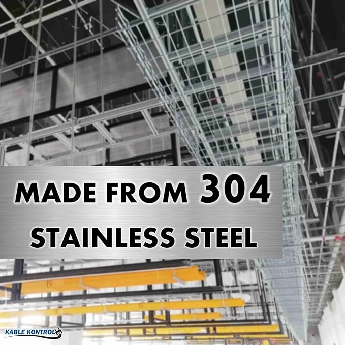 Kable Kontrol Stainless Steel Cable Tray Bulk Pack – 80 Pcs - 10 Feet Long - 4" W, 2” D – Wire Mesh Tray Cable Management Rack Cords Organizer Cable Basket, NEC Approved for Network, Fiber Optic