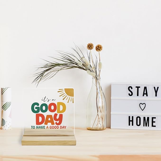 It's A Good Day Inspirational Decor Sign, Motivational Gifts for Women Acrylic Plaque