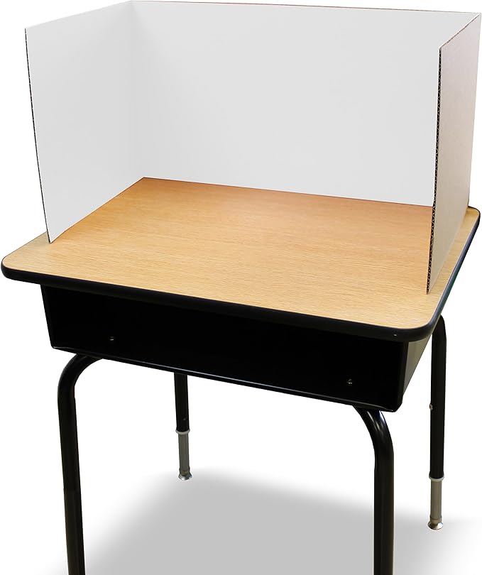 Flipside Products 12 Pack White Study Carrels, 12”x48” Privacy Boards, Student Privacy and Focus Booth for The Classroom, Desk Divider Cubby for Tests, Made in USA