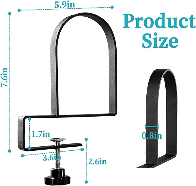 AJART Adjustable Book Ends for Shelves: Black Heavy Duty Bookends - Metal Clamp Book Organizer Storage Holders