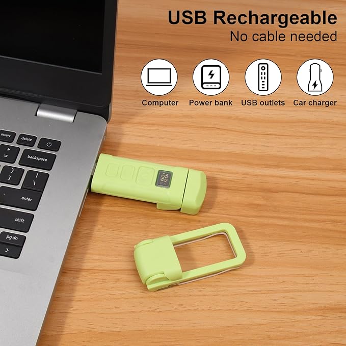 Rechargeable Book Light with Timer, 3 Color Temperatures, 6 Brightness Levels, Clip-on Book Lights for Reading at Night, Great Gift for Book Lovers(Green, Digital-Timer)