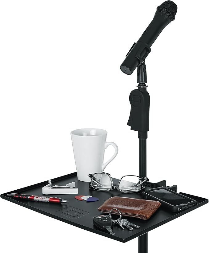 Gator Frameworks Microphone Stand Clamp-On Utility Shelf with 10 Pound Weight Capacity, 15" x 11" (GFW-SHELF1115)