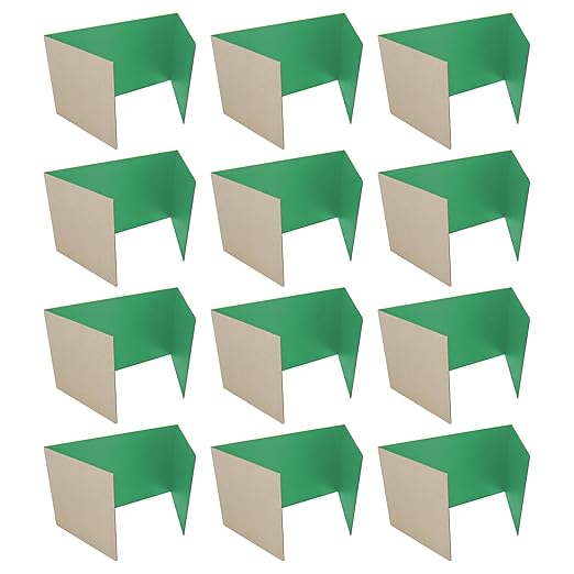Flipside Products 18”x 48” Green Study Carrel, Privacy Boards, Student Privacy and Focus Booth for The Classroom, Desk Divider Cubby for Tests, Made in USA - 12 Pack