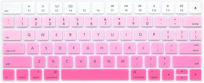 ProElife Ultra Thin Silicone Keyboard Protector Cover Skin for Apple Magic Keyboard & Magic Keyboard 2 (U.S Version, Model: MLA22L/A-A1644, Without Numeric Keypad) (Ombre Pink)
