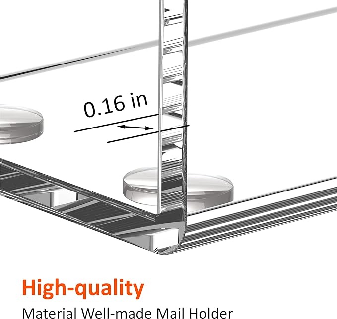 FUCDTEFC Acrylic Mail Holder, Clear Acrylic File Letter Organizer, Vertical Envelope Mail Holder for Desk, Lightweight Countertop Bill Holding Sorter Letter Invoice Stand for Home Office School