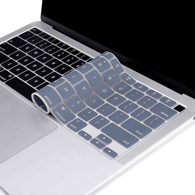 MOSISO Keyboard Cover Compatible with MacBook Air 13 inch 2022 2021 2020 Release A2337 M1 A2179 Retina Display with Touch ID Backlit Magic Keyboard, Waterproof Protective Silicone Skin, Lavender Gray