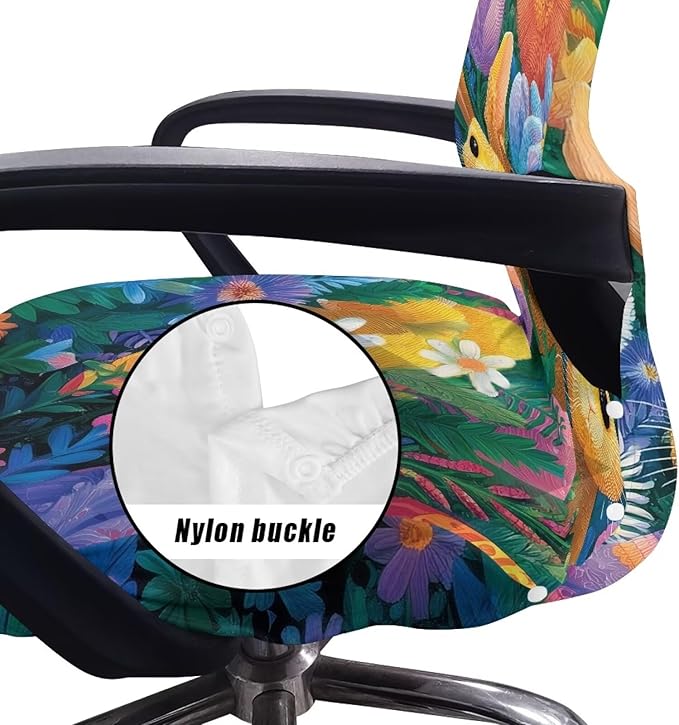 Talayituse Bunny Rabbit Tulip Daisy Print Office Chair Covers, Stretch Computer Chair Cover, Universal Boss Chairs Covers Modern Simplism Style High Back Chairs Slipcover Easter Decor, Large
