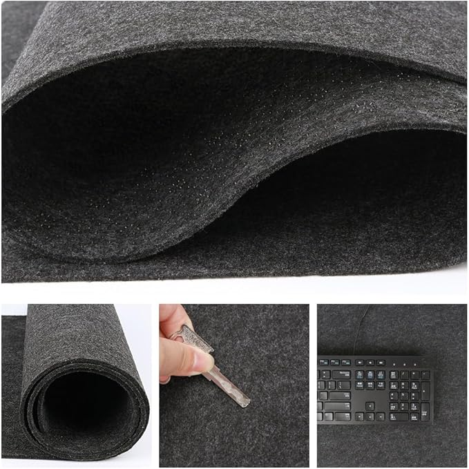 DAWNTREES Large Felt Desk Mat, 40''x16'' Non-Slip Full Keyboard and Mouse Pad, Office Computer Desk Mat for Desktop,100X40cm Felt Desktop Mat for Desk Pad Protector