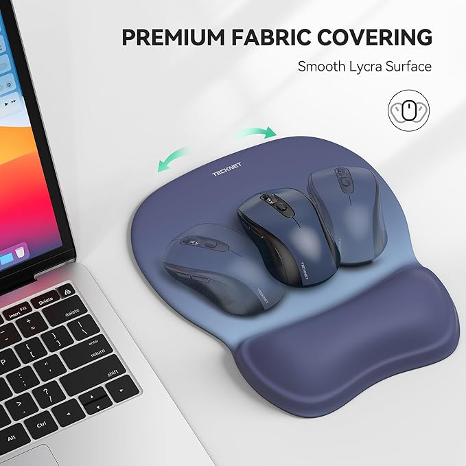 TECKNET 2 Pack Gel Mouse Pad with Wrist Rest, Ergonomic Office Mousepad with Wrist Support - Non-Slip & Smooth Surface Comfortable Desk Accessories Mat for Office, Gaming and Study - Gradient