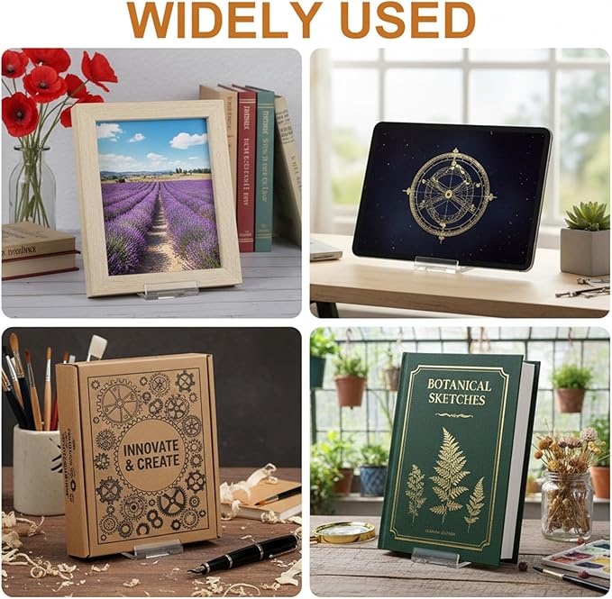30 Pack Book Display Stand Adjustable Clear Display Holder Easel Collector Stand Thickened Comic Book Holder Clear Easel Plate for Home Office Back to School Album CD Magazine Postcard Artworks