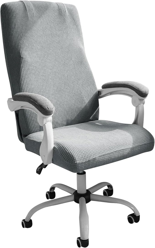 FORCHEER Large Office Chair Covers Stretchable XL Office Chair Cover, Big and Tall Computer Chair Covers (Large,Light Grey)