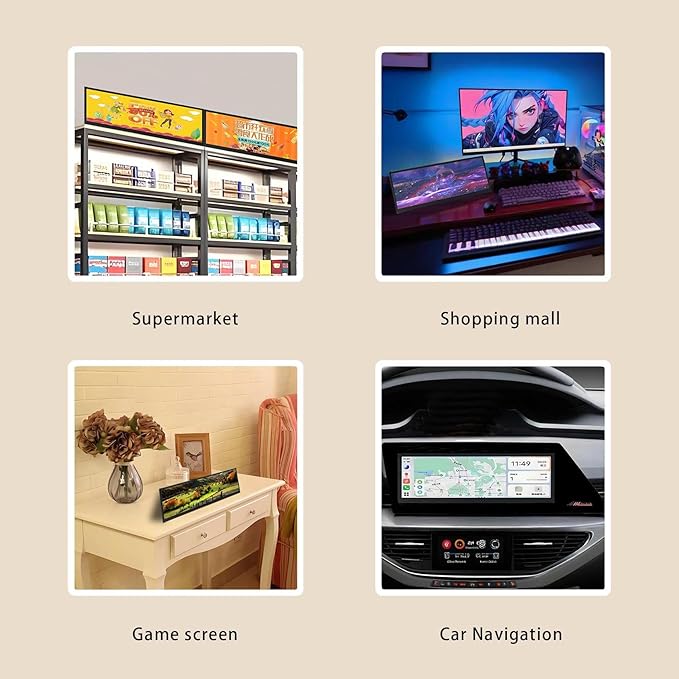 VSDISPLAY 14.5 Inch Android 11 Touchscreen Monitor 2560x720 Stretched Bar LCD Display Support USB Autocopy Autoplay Video Image Audio