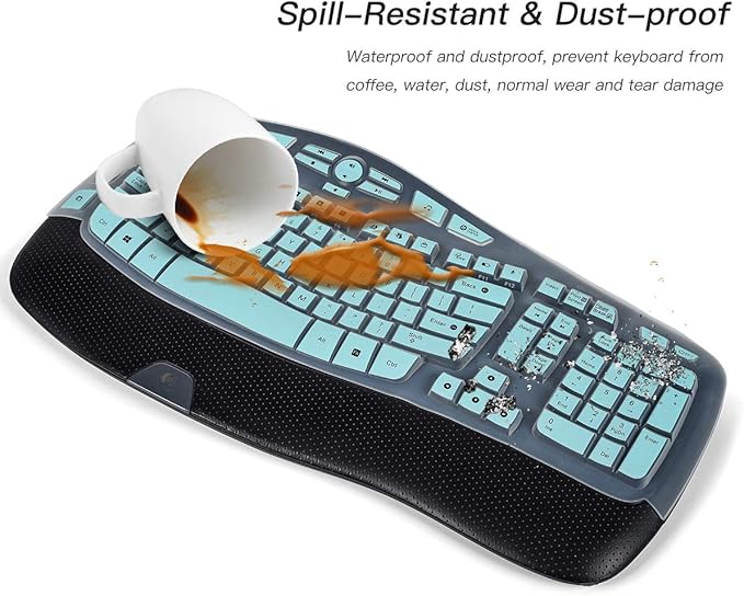 CaseBuy Keyboard Cover for Logitech K350 & MK550, Ultra Thin Protector, Mint
