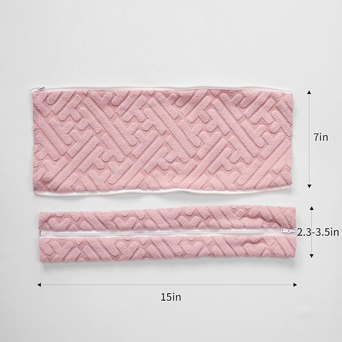 Pink Office Chair Cover with Armrest Cover 18Inch Wide Stretch Jacquard Small Desk Computer Chair Covers with Long Zipper Arm Slipcovers Washable