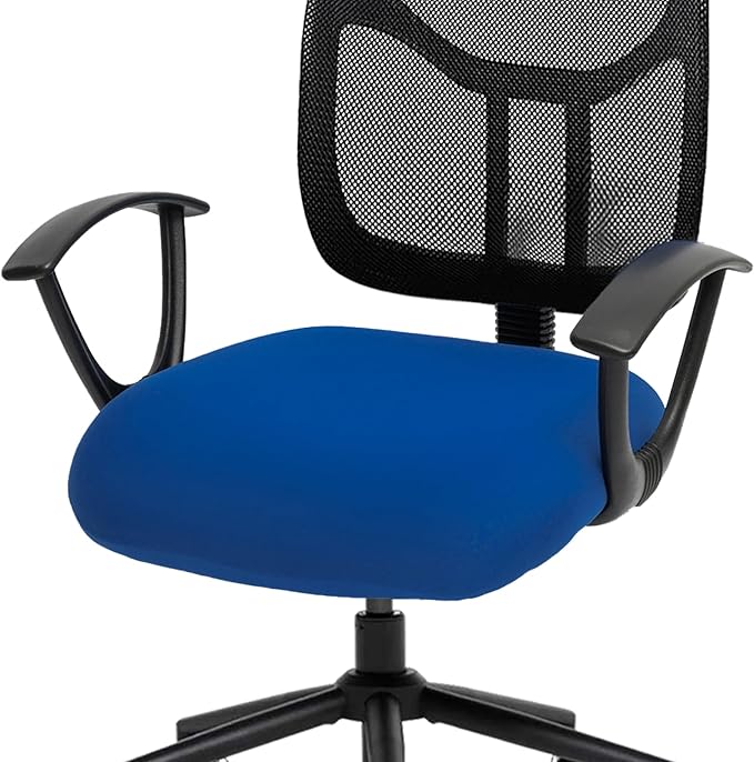 DIVA EN CAMINO DEC Stretchable Desk Office Chair Seat Cushion Covers - Universal Spandex Computer Chair Slipcover - Anti-Scratch Dogs, Cats, Pets Removable Washable Cushion Protectors (Royal Blue)