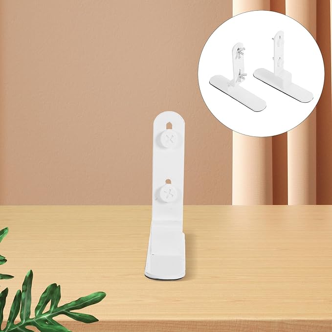 VILLCASE 2pcs White Metal Table Pegboard Brackets Desktop Fixing Stand Clamp for Office Home Wall-Mounted Organizer Shelf Support