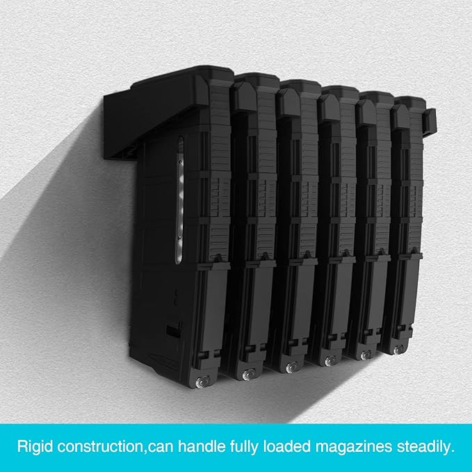 RUSFOL Solid ABS 6X Standard PMAG Wall Mount, Mag Holder, Home Magazine Storage Rack