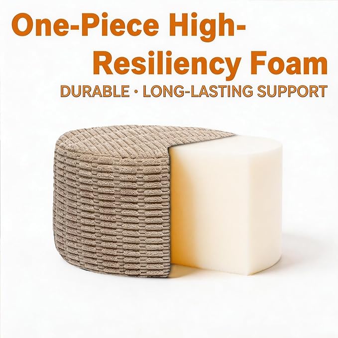 Asuprui Pouf Ottoman Stuffed Round Modern Foam Filled Ottoman Foot Rest Poufs for Living Room Chair Decorative Boho Foot Stool for Wedding Christmas Party