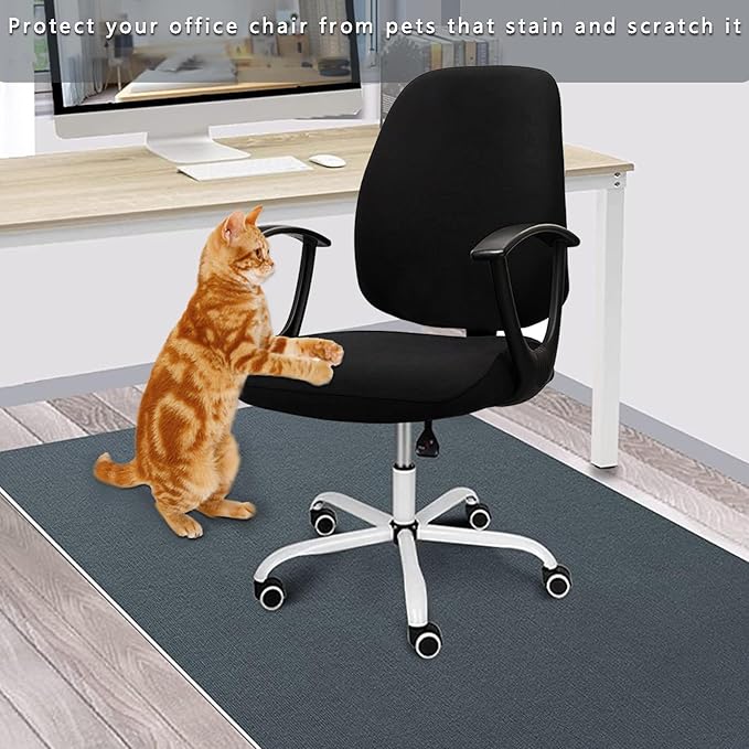 Office Chair Covers Set, Stretchable Washable Chair Cover, Universal Fit for Desk Chairs, Gaming Chairs, Home Office Fabric Protectors Slipcover (Backrest Cover+Seat Cover Set - Dark Grey)