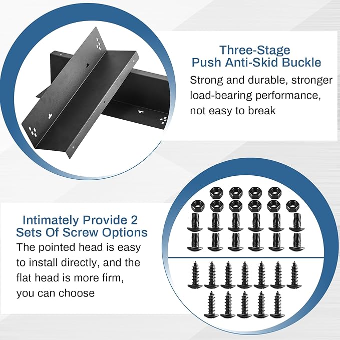 Barydat 2 Set 16" x 4" Cash Drawer Under Counter Mounting Brackets Heavy Duty Steel Metal Black Mounting Bracket for Installation of 16" Cash Registers Drawer Under The Counter
